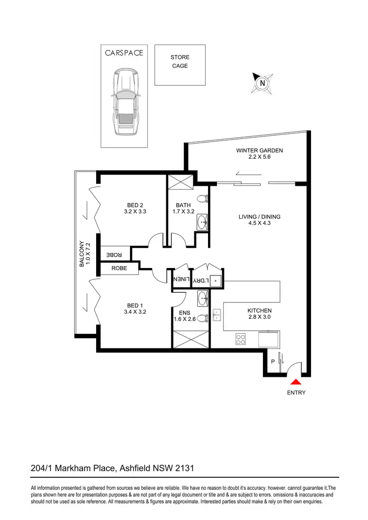 Floorplan of Homely apartment listing, 204/1 Markham Place, Ashfield NSW 2131