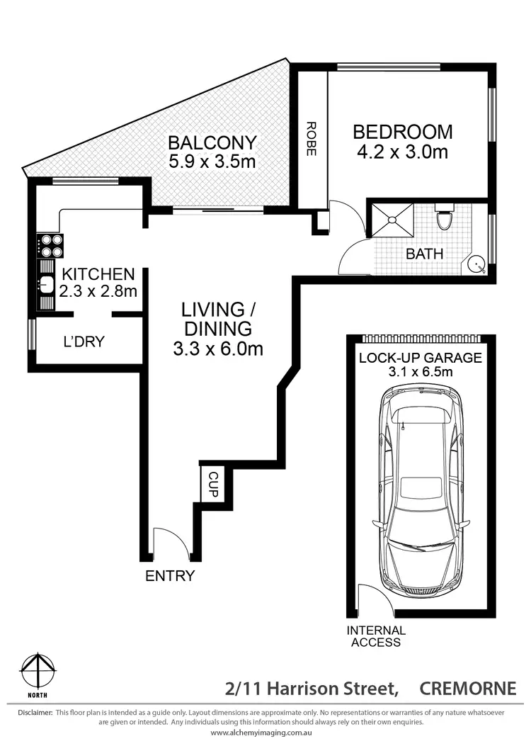 Floorplan of Homely apartment listing, 2/11 Harrison Street, Cremorne NSW 2090