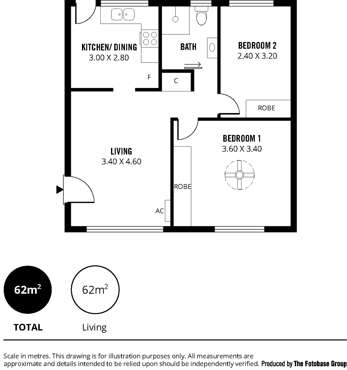 Floorplan of Homely unit listing, 1/81 Third Avenue, Joslin SA 5070