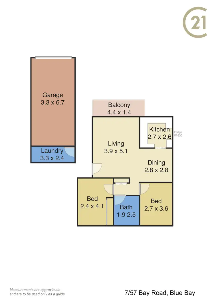 Floorplan of Homely unit listing, 7/57 Bay Road, Blue Bay NSW 2261