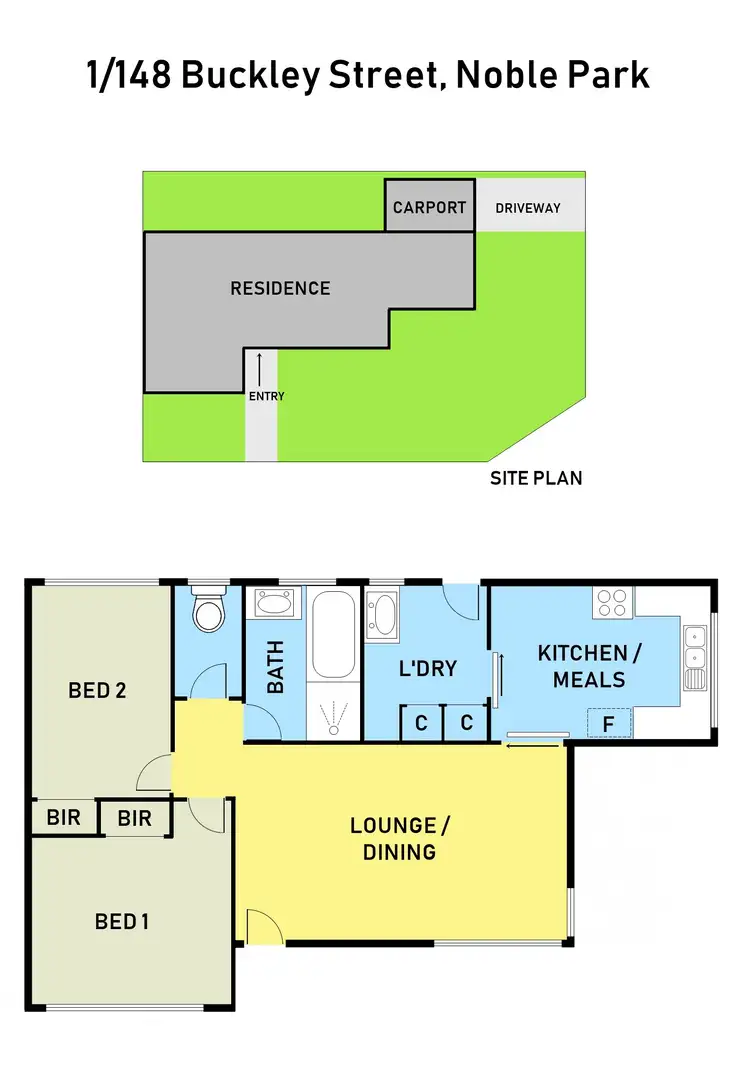 Floorplan of Homely unit listing, 1/148 Buckley Street, Noble Park VIC 3174