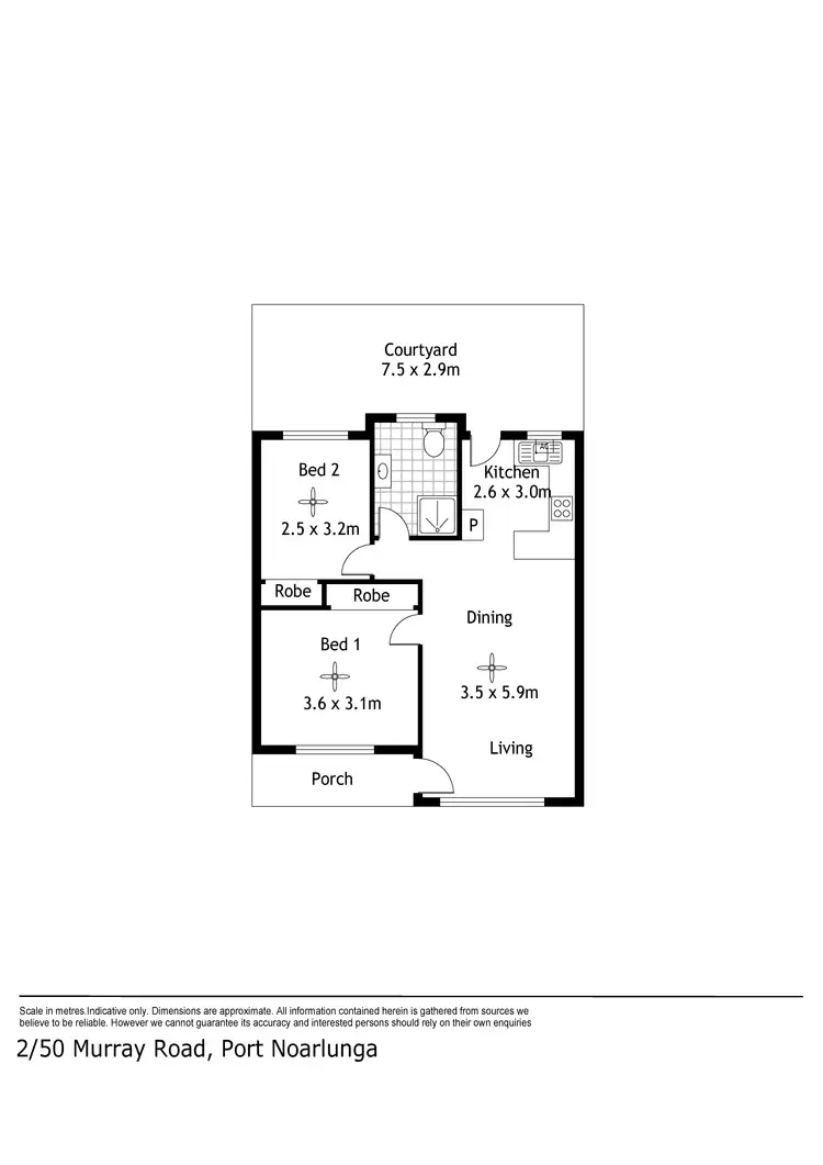 Floorplan of Homely unit listing, 2/50 Murray Road, Port Noarlunga SA 5167