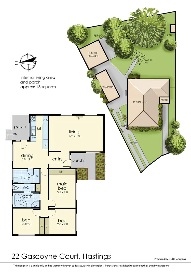 Floorplan of Homely house listing, 22 Gascoyne Court, Hastings VIC 3915
