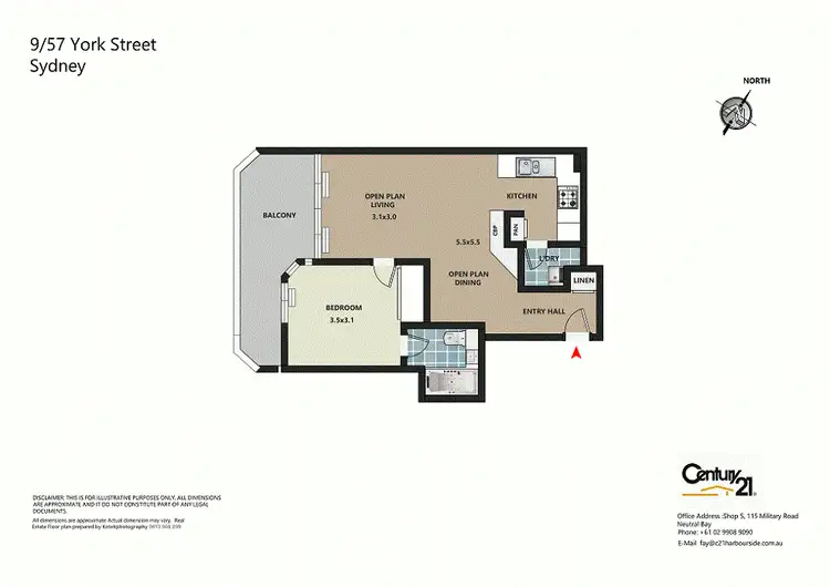 Floorplan of Homely apartment listing, 9/57 York Street, Sydney NSW 2000