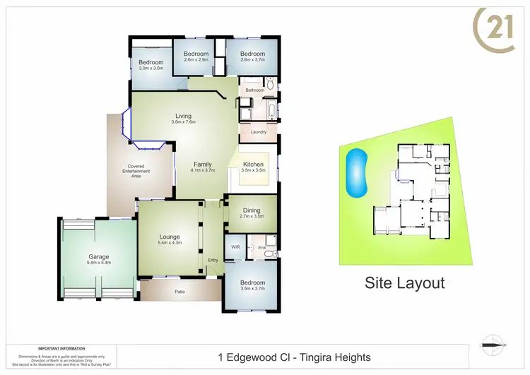 Floorplan of Homely house listing, 1 Edgewood Close, Tingira Heights NSW 2290