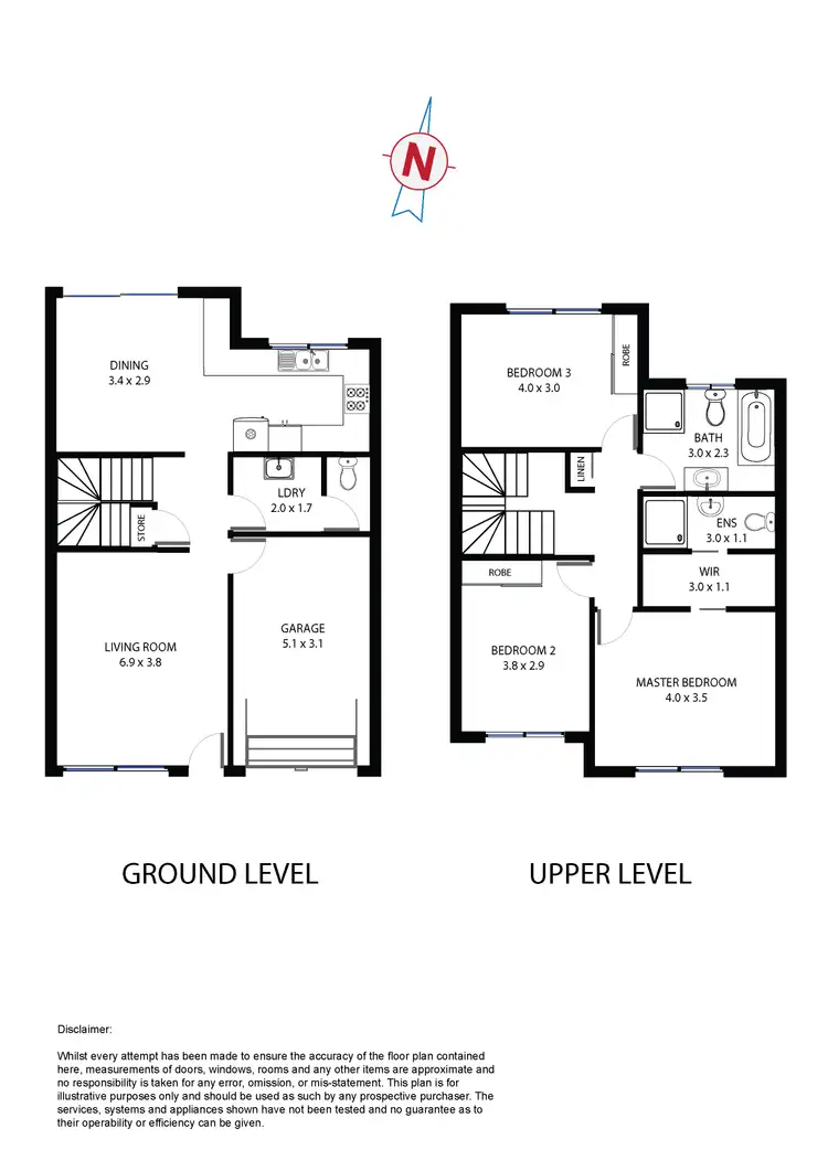 Floorplan of Homely townhouse listing, 13/1 Heath St, Prospect NSW 2148