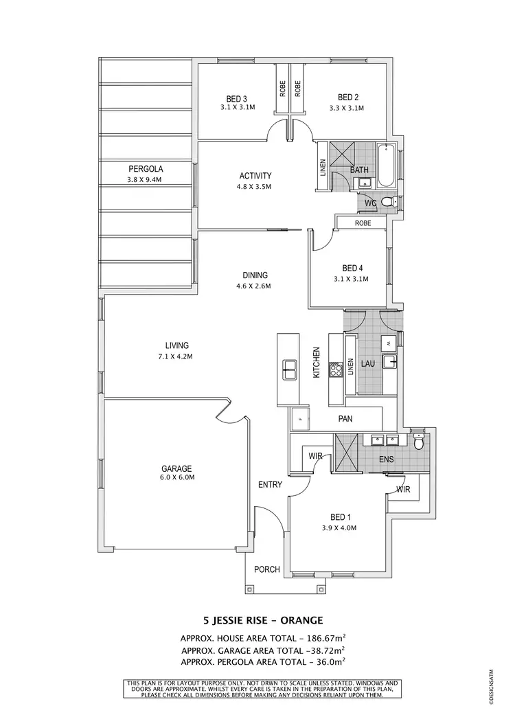 Floorplan of Homely house listing, 5 Jessie Rise, Orange NSW 2800