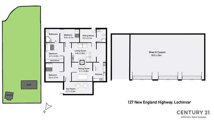 Floorplan of Homely house listing, 127 New England Highway, Lochinvar NSW 2321