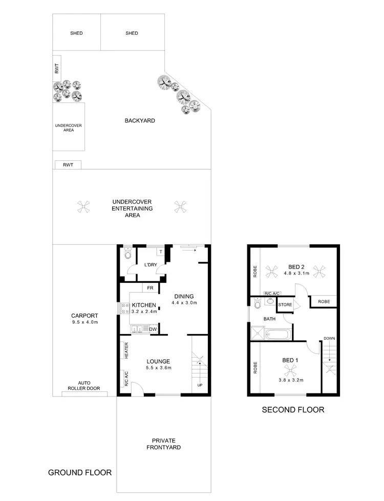 Floorplan of Homely townhouse listing, 1/146 Edward Street, Clarence Gardens SA 5039