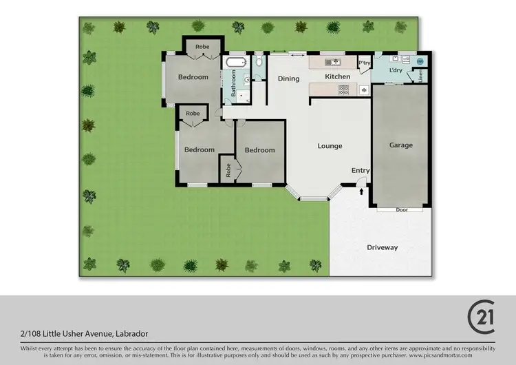 Floorplan of Homely semi-detached listing, 2/108 Little Usher Ave, Labrador QLD 4215