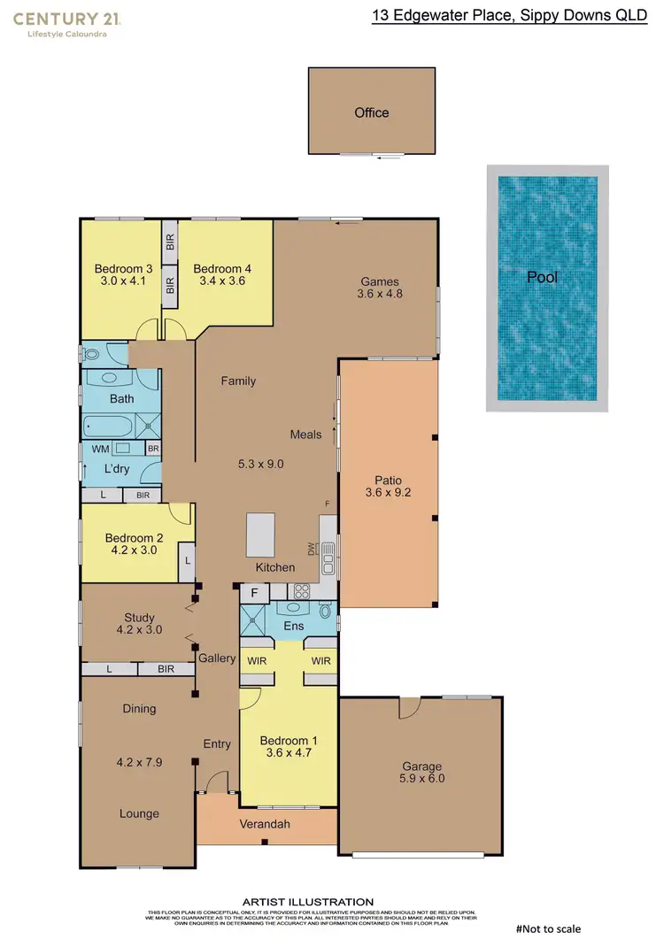 Floorplan of Homely house listing, 13 Edgewater Place, Sippy Downs QLD 4556