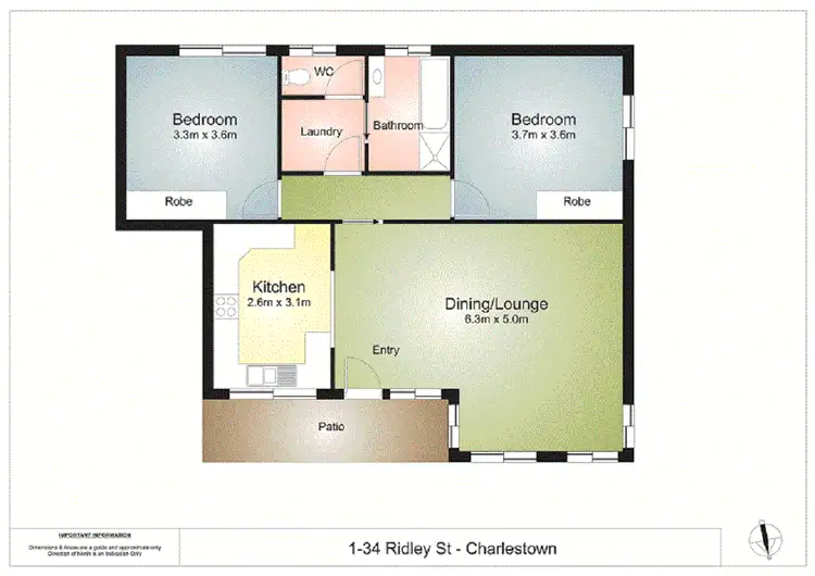 Floorplan of Homely unit listing, 1/34 Ridley Street, Charlestown NSW 2290