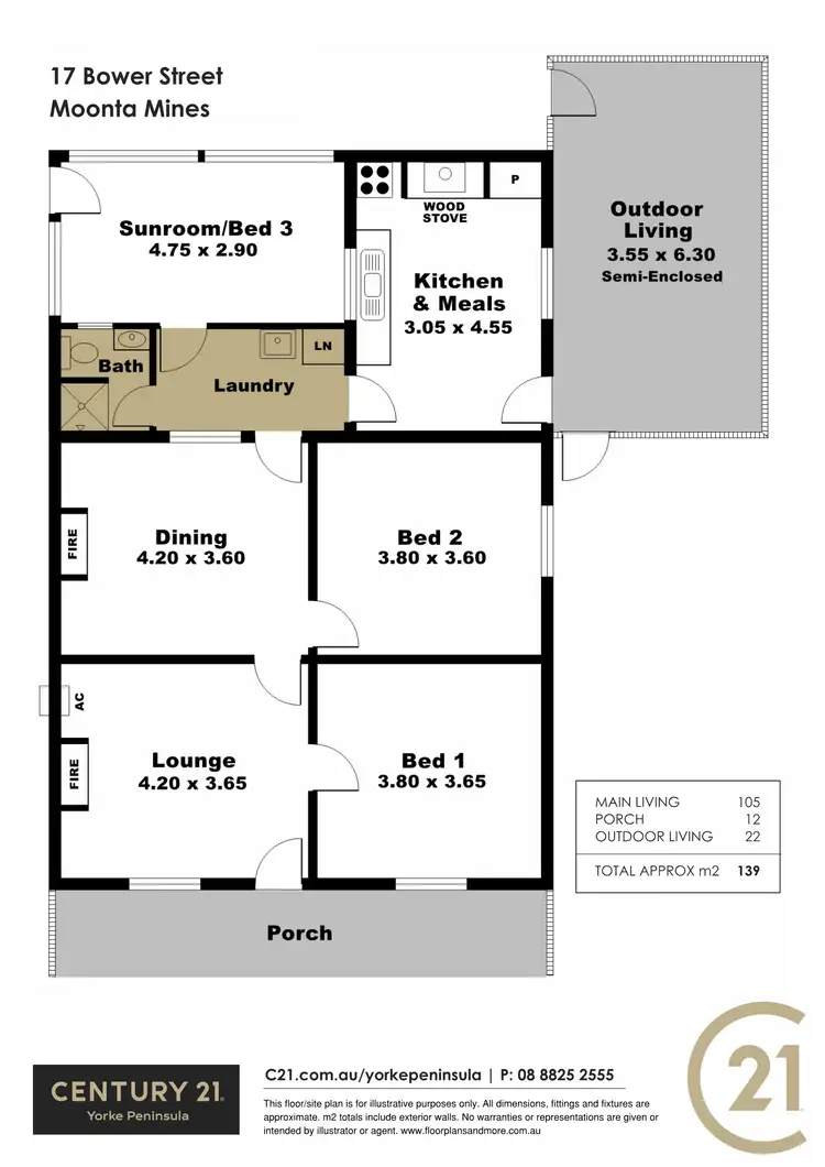 Floorplan of Homely house listing, 17 Bower Street, Moonta Mines SA 5558