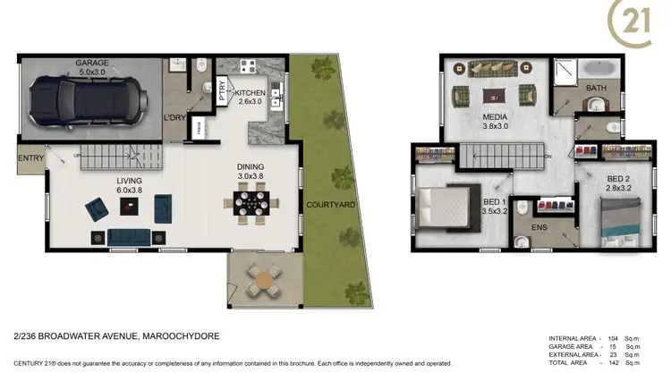 Floorplan of Homely townhouse listing, 2/236 Broadwater Avenue West, Maroochydore QLD 4558