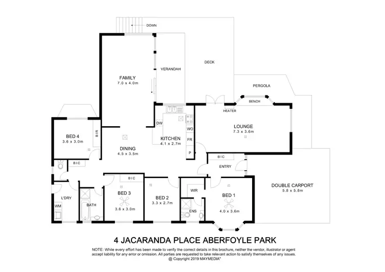 Floorplan of Homely house listing, 4 Jacaranda Place, Aberfoyle Park SA 5159