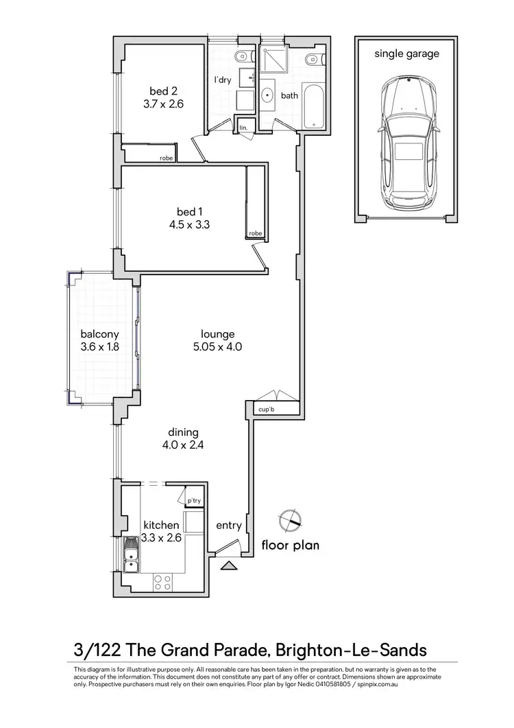 Floorplan of Homely apartment listing, 3/123 The Grand Parade, Brighton-le-sands NSW 2216