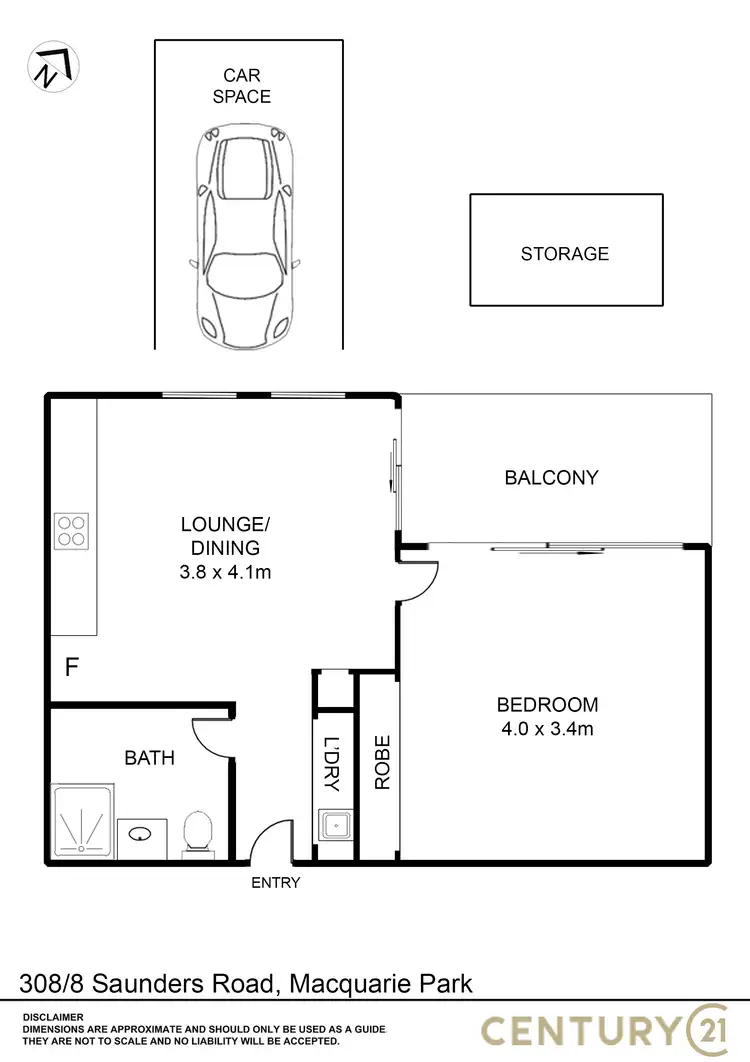 Floorplan of Homely apartment listing, 308/8 Saunders Close, Macquarie Park NSW 2113