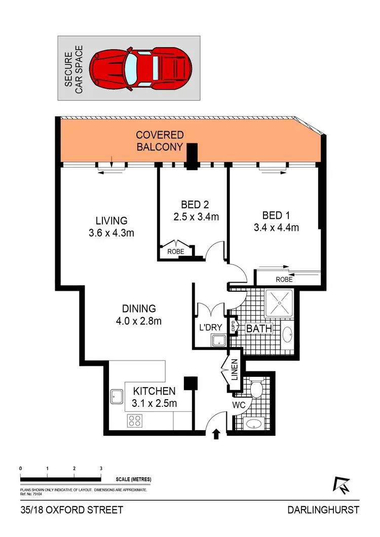 Floorplan of Homely apartment listing, 35/18 Oxford St, Darlinghurst NSW 2010