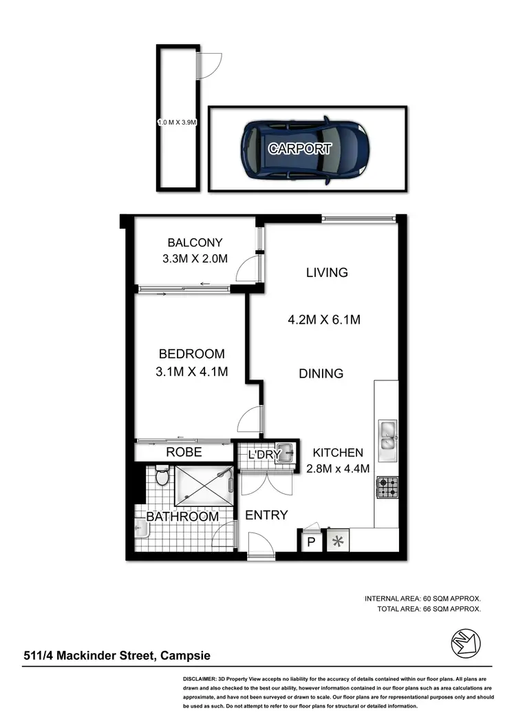 Floorplan of Homely apartment listing, 511/4 Mackinder Street, Campsie NSW 2194