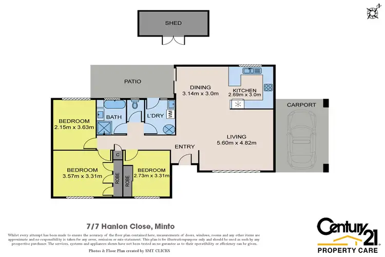 Floorplan of Homely villa listing, 7/7 Hanlon Close, Minto NSW 2566