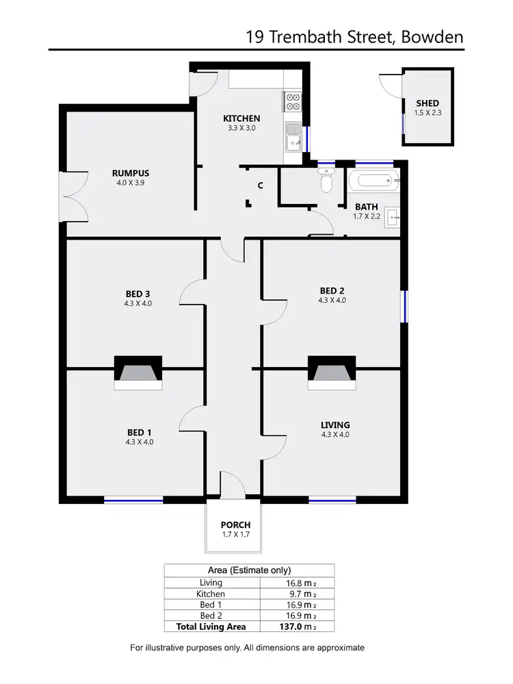 Floorplan of Homely house listing, 19 Trembath St, Bowden SA 5007