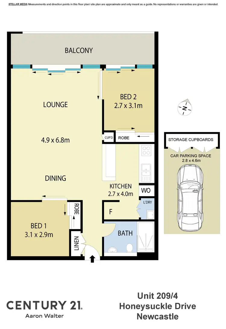 Floorplan of Homely apartment listing, 209/4 Honeysuckle Drive, Newcastle NSW 2300