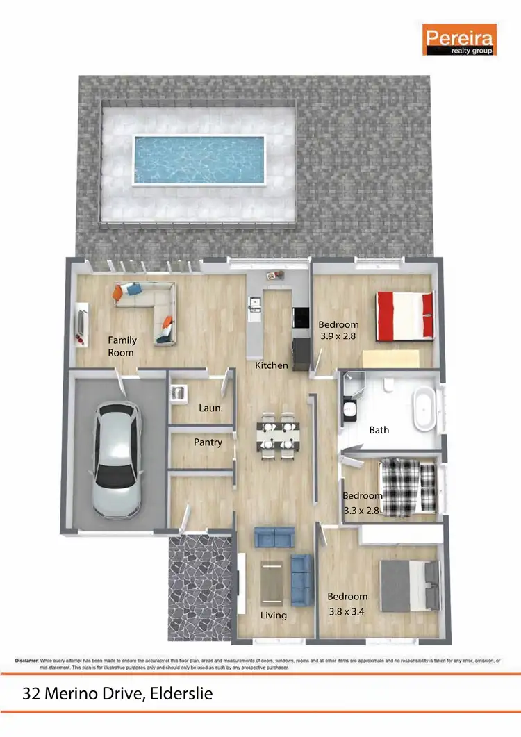 Floorplan of Homely house listing, 32 Merino Drive, Elderslie NSW 2570