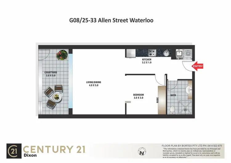 Floorplan of Homely apartment listing, G08/25-33 Allen Street, Waterloo NSW 2017