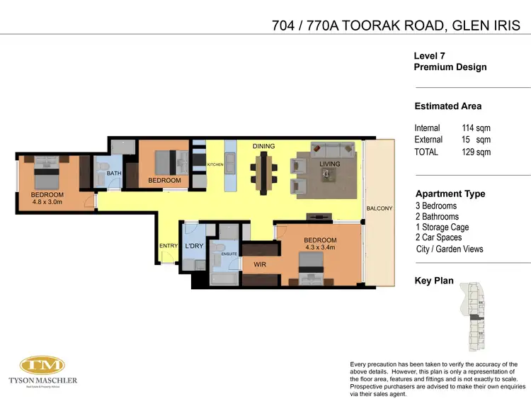 Floorplan of Homely apartment listing, 704/770A Toorak Road, Glen Iris VIC 3146