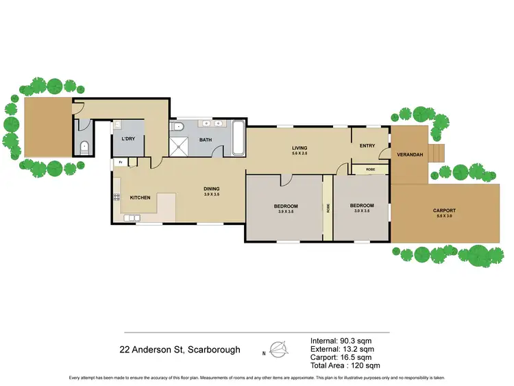 Floorplan of Homely house listing, 22 Anderson Street, Scarborough QLD 4020