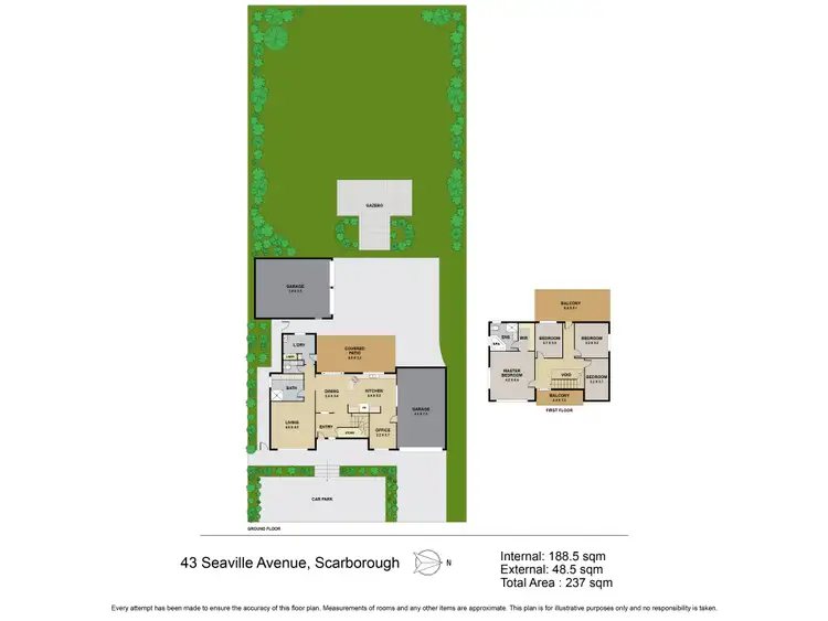 Floorplan of Homely house listing, 43 Seaville Ave, Scarborough QLD 4020