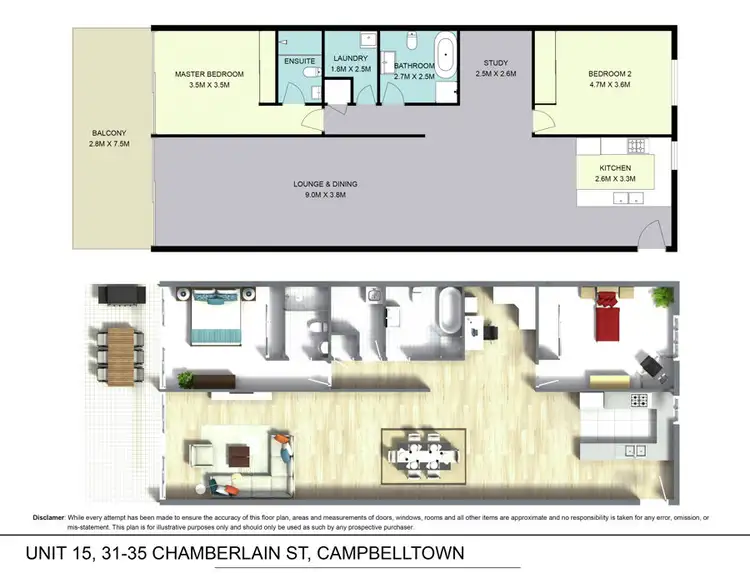 Floorplan of Homely apartment listing, 15/31-35 Chamberlain Street, Campbelltown NSW 2560