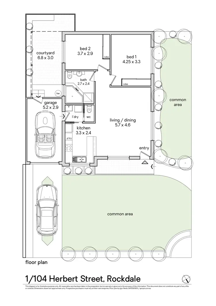 Floorplan of Homely villa listing, 1/104 Herbert Street, Rockdale NSW 2216