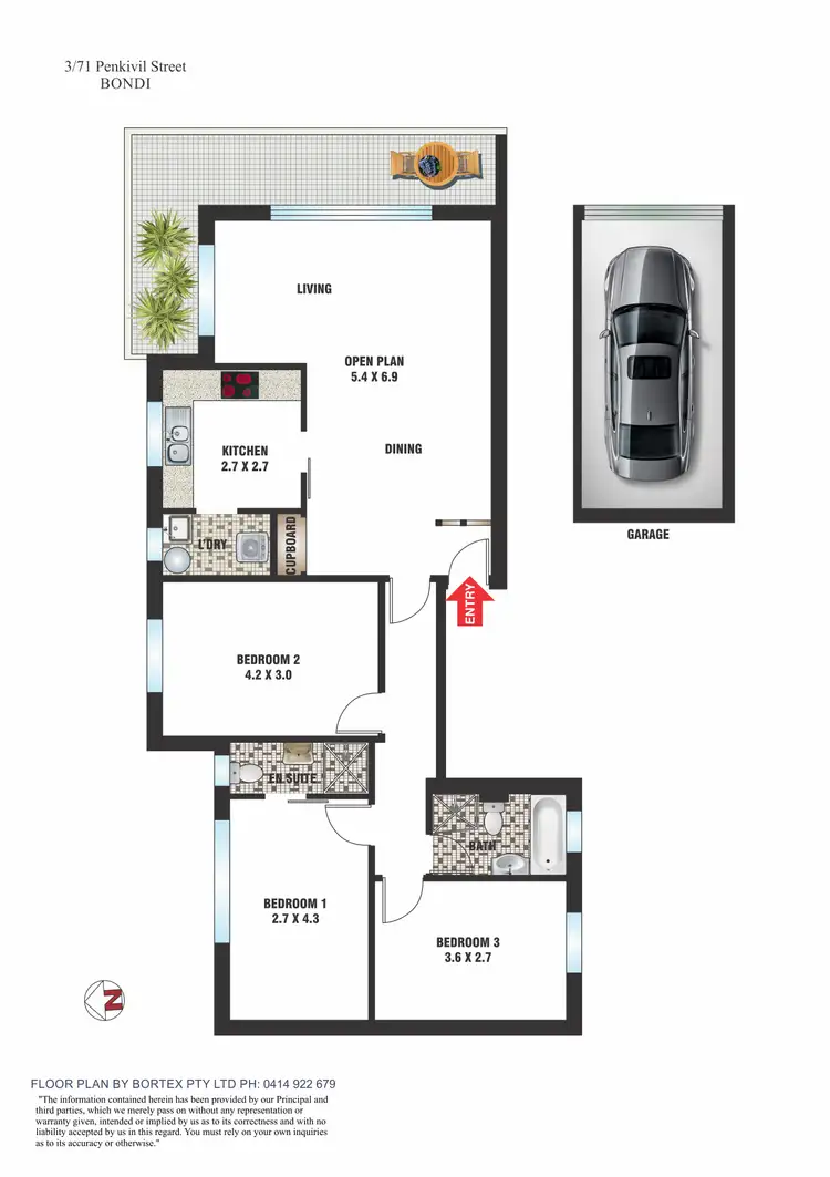 Floorplan of Homely flat listing, 3/71 Penkivil Street, Bondi NSW 2026