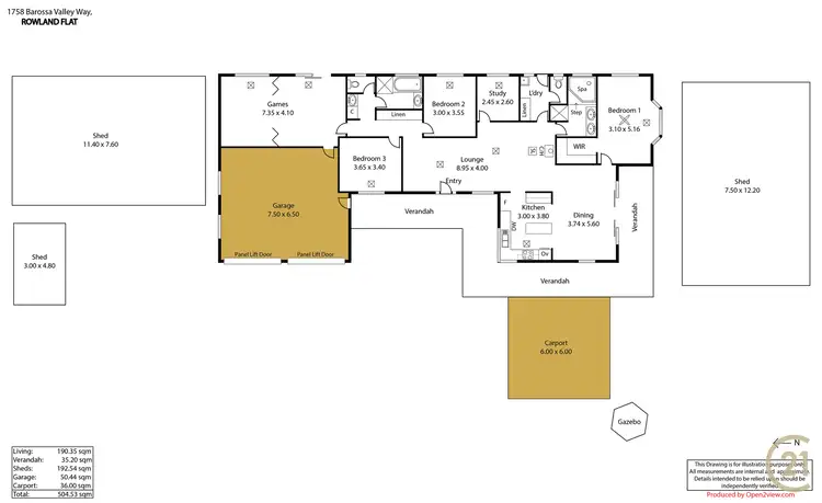 Floorplan of Homely rural property listing, 1758 Barossa Valley Way, Rowland Flat SA 5352