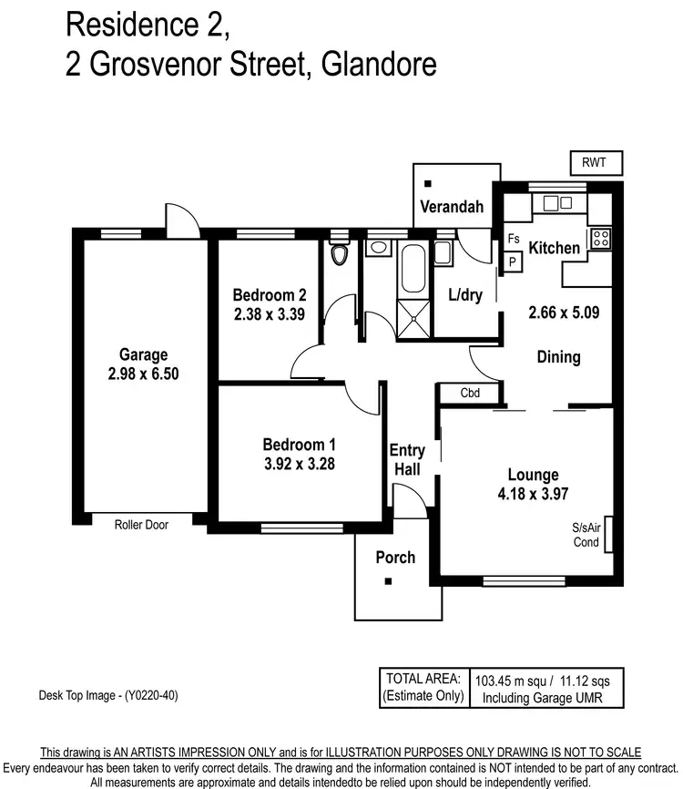 Floorplan of Homely unit listing, 2/2 Grosvenor Street, Glandore SA 5037