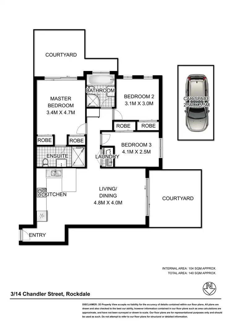Floorplan of Homely apartment listing, 3/14 Chandler Street, Rockdale NSW 2216