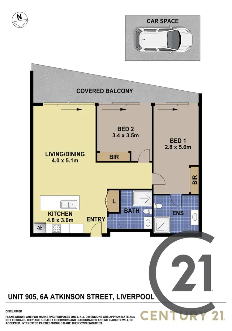 Floorplan of Homely apartment listing, 905/6A Atkinson Street, Liverpool NSW 2170