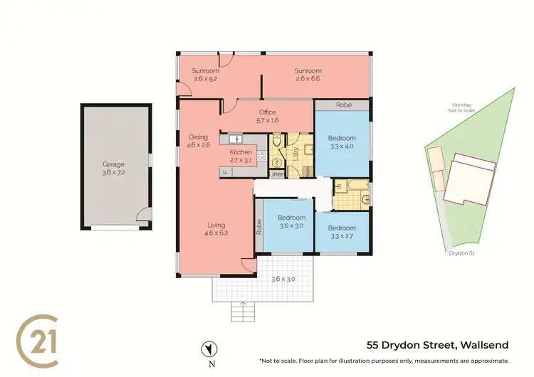 Floorplan of Homely house listing, 55 Drydon Street, Wallsend NSW 2287