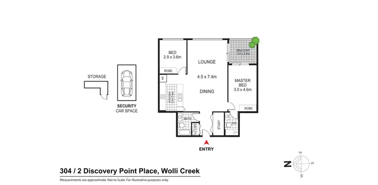 Floorplan of Homely apartment listing, 304/2 Discovery Point Place, Wolli Creek NSW 2205