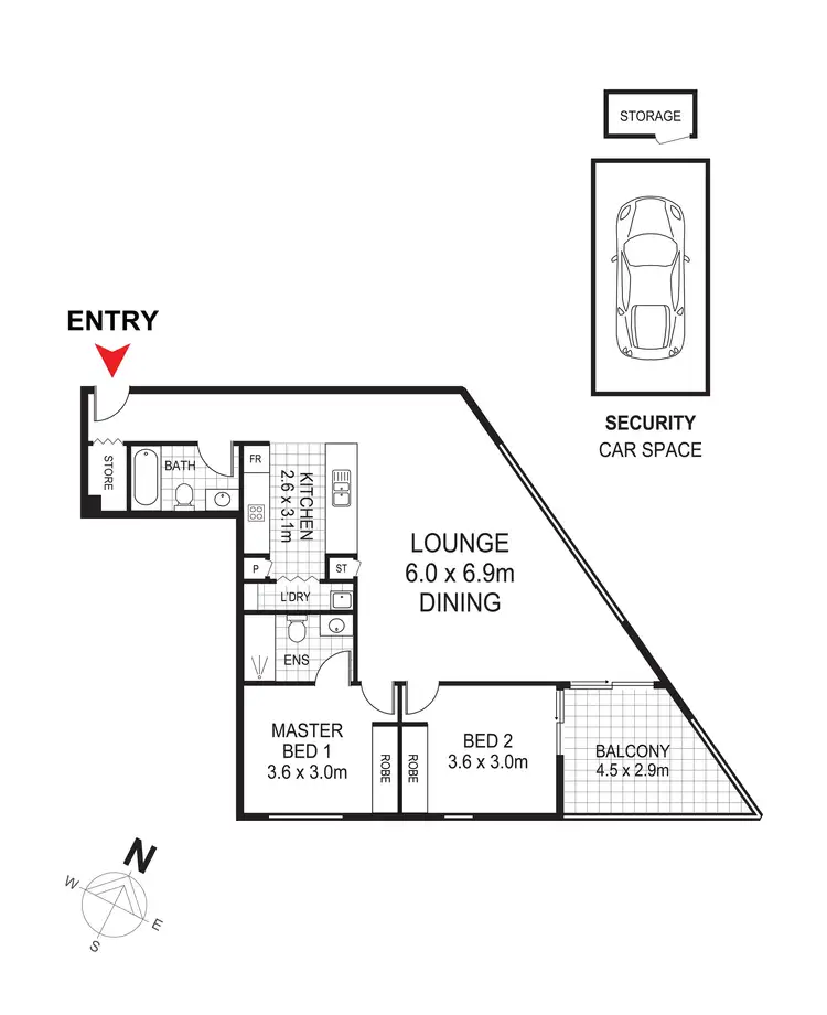 Floorplan of Homely apartment listing, 1905/9 Brodie Spark Drive, Wolli Creek NSW 2205