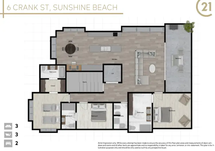 Floorplan of Homely apartment listing, 1/6 Crank Street, Sunshine Beach QLD 4567
