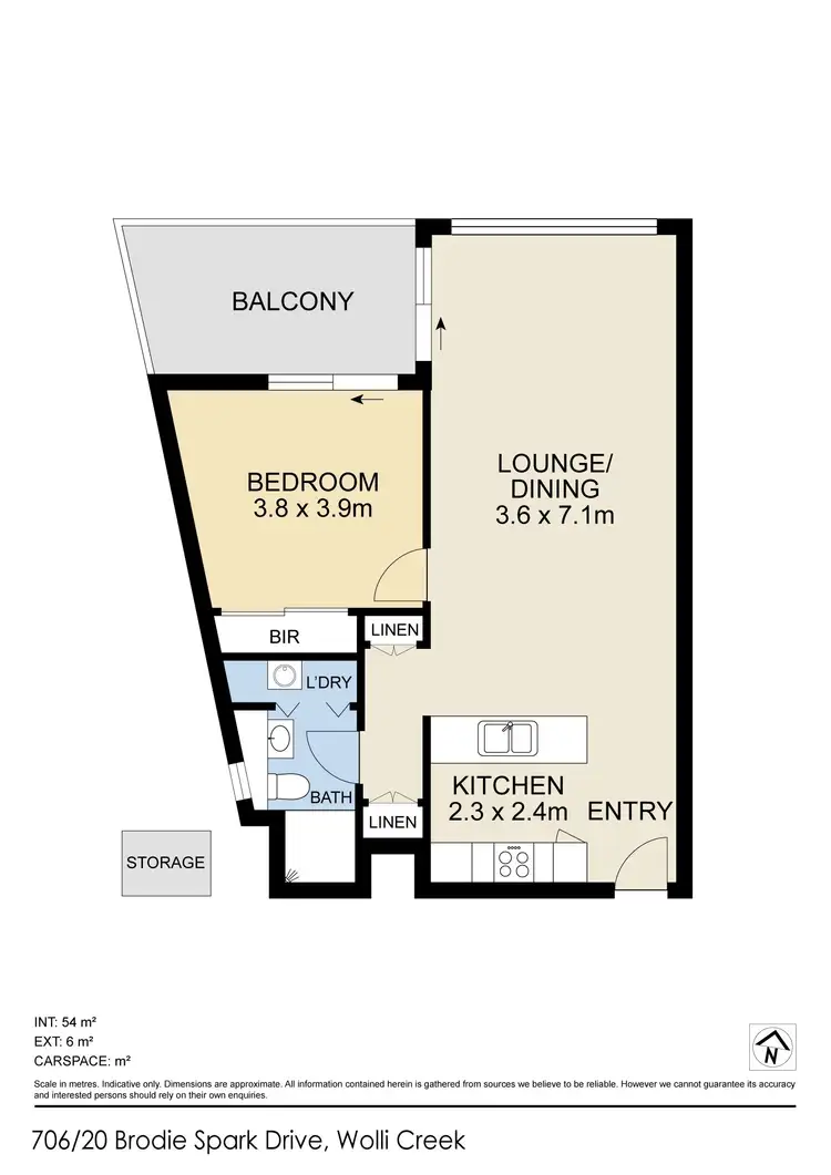 Floorplan of Homely apartment listing, 706/20 Brodie Spark Drive, Wolli Creek NSW 2205