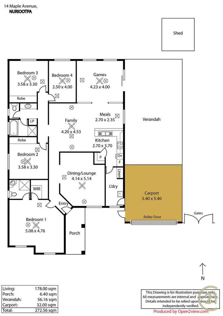 Floorplan of Homely house listing, 14 Maple Ave, Nuriootpa SA 5355