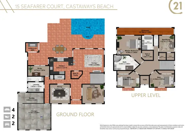 Floorplan of Homely house listing, 15 Seafarer Court, Castaways Beach QLD 4567