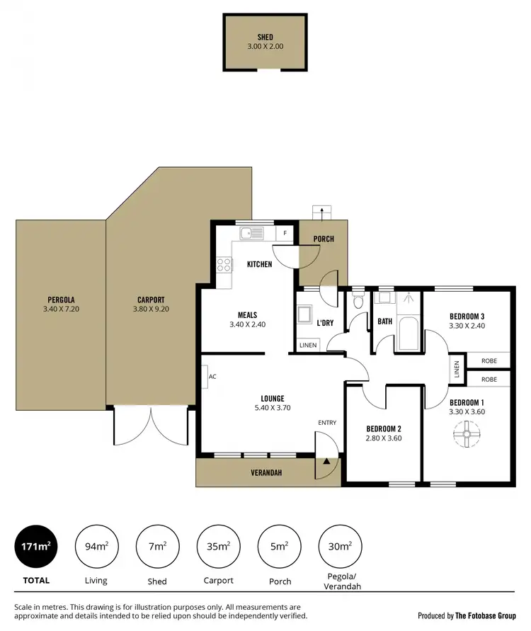 Floorplan of Homely house listing, 1 Warsaw Crescent, Hackham West SA 5163