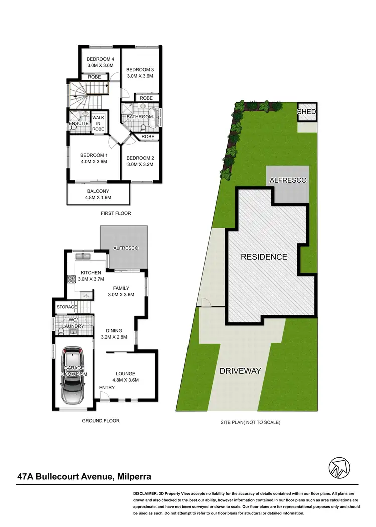 Floorplan of Homely semi-detached listing, 47a Bullecourt Avenue, Milperra NSW 2214