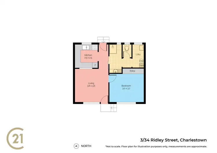 Floorplan of Homely unit listing, 3/34 Ridley Street, Charlestown NSW 2290