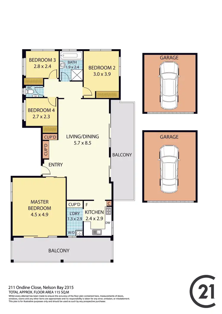 Floorplan of Homely apartment listing, 2/11 Ondine Close, Nelson Bay NSW 2315
