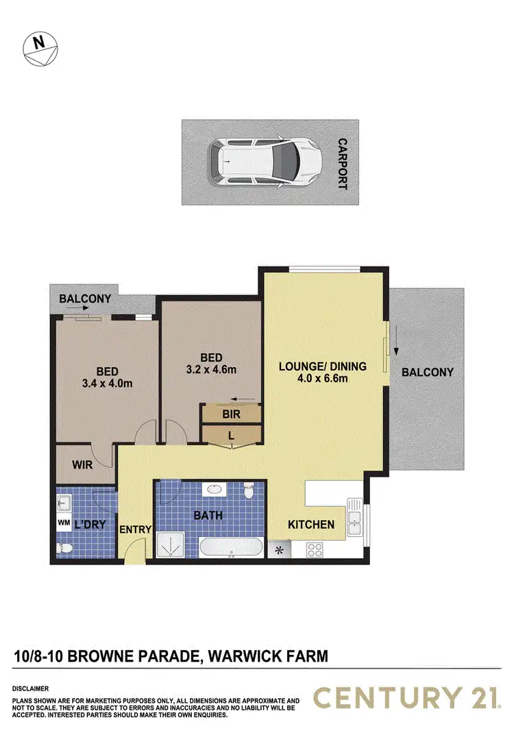 Floorplan of Homely unit listing, 10/8-10 Browne Parade, Warwick Farm NSW 2170
